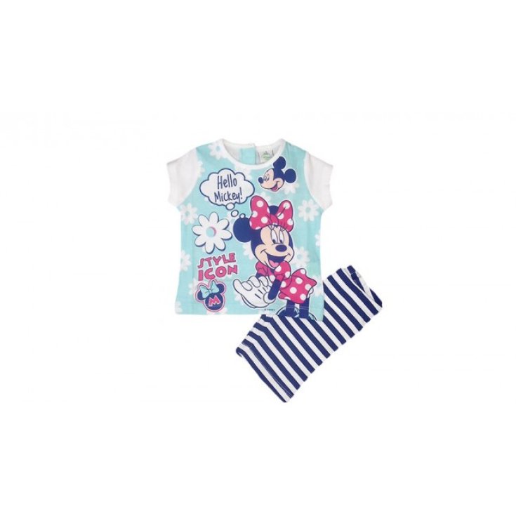 Completo 2pz cotone bimba neonato Disney baby Minnie bianco blu 1 - 3 mesi