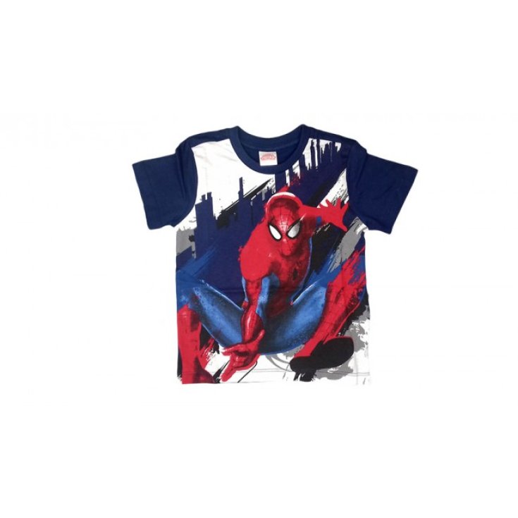 T-shirt maglia maglietta bimbo bambino uomo ragno Spiderman blu 4A