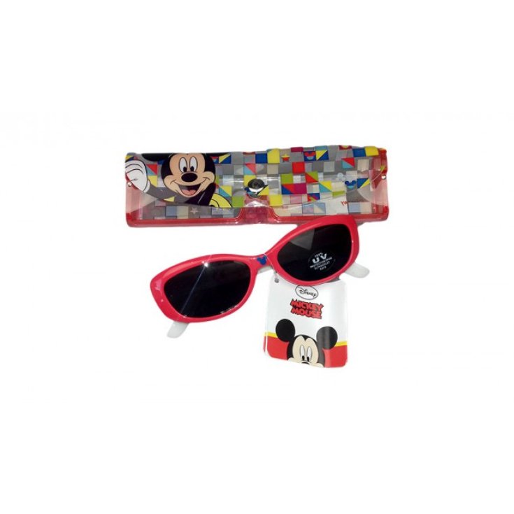 Occhiali da sole + custodia bimbo bambino Disney Mickey rosso TU