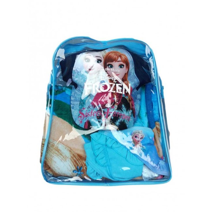 Set mare zaino telo cappello costumino slip costume da bagno bimba bambina Disney Frozen turchese 6A