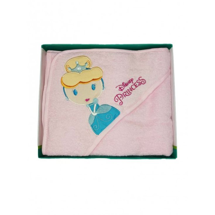 Accappatoio triangolo bimba neonato spugna principesse Disney baby rosa TU