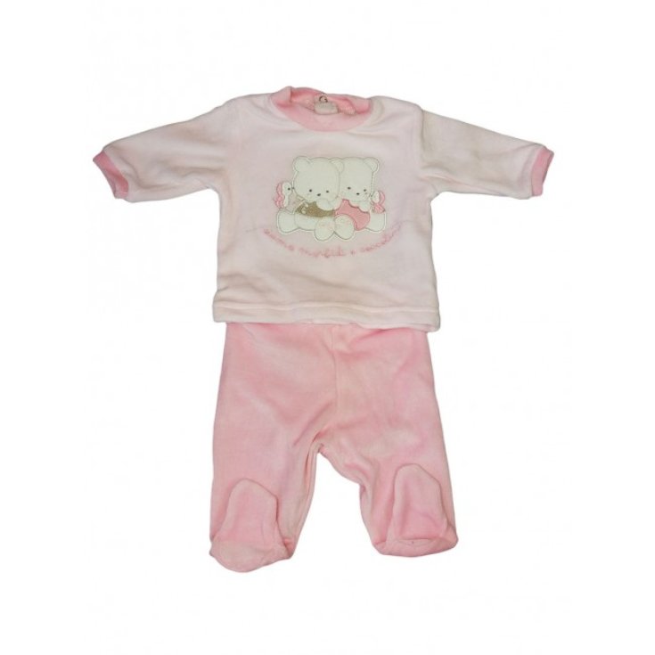 Completo 2pz ciniglia bimba neonato Ellepi rosa 3 m