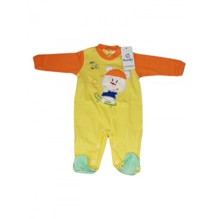 Tuta tutina cotone bimbo neonato Pastello giallo 6 - 9 m