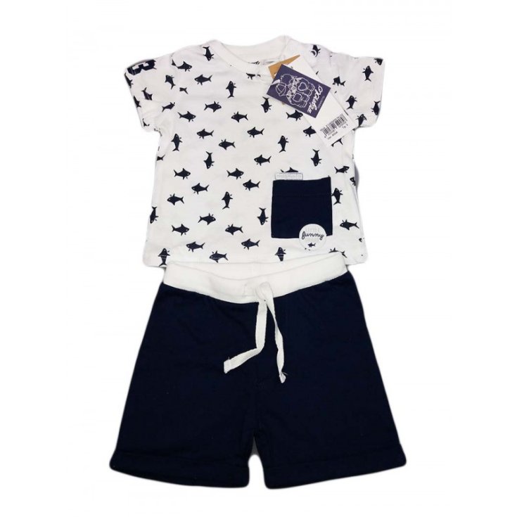 Completo maglia maglietta pantaloncino bimbo neonato Dodipetto Mignolo blu 6 m