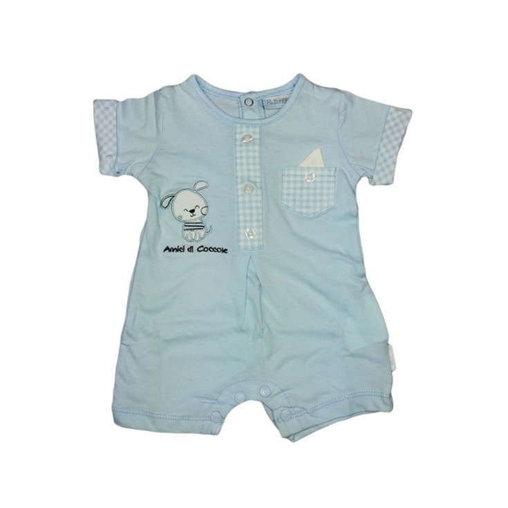 Pagliaccetto tutina bimbo neonato mezza manica Pastello cielo 0 - 1 mese