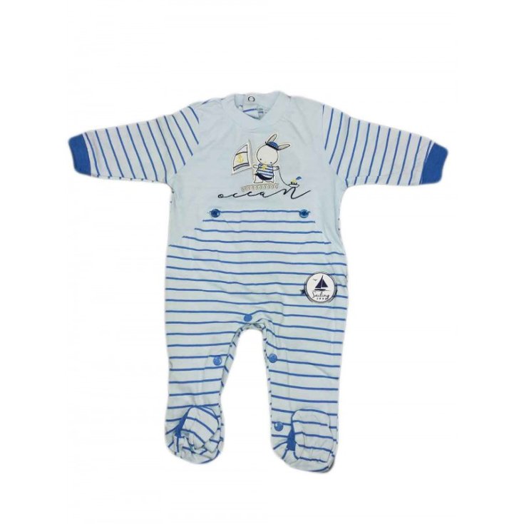 Tuta tutina cotone bimbo neonato ellepi cielo 6 m