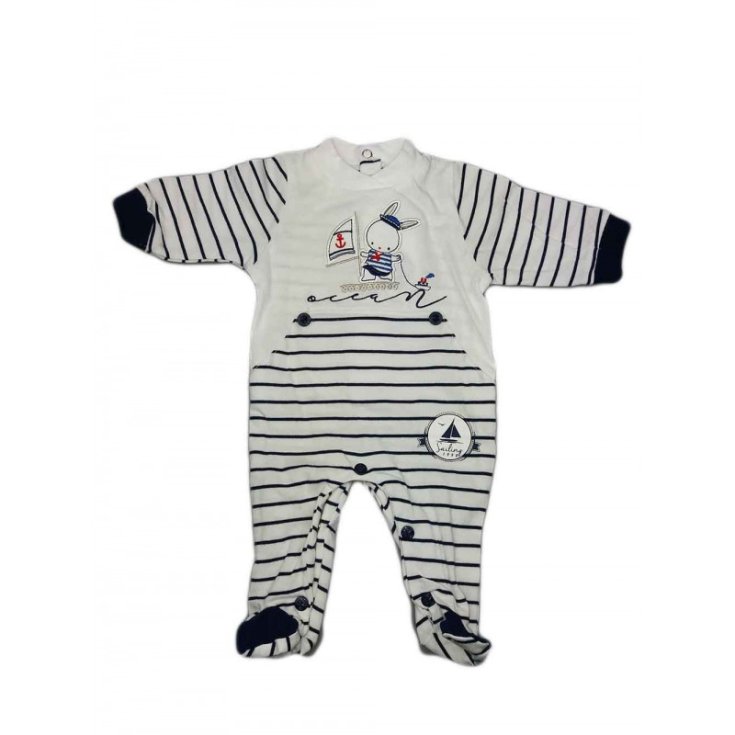 Tuta tutina cotone bimbo neonato ellepi blu 0 m