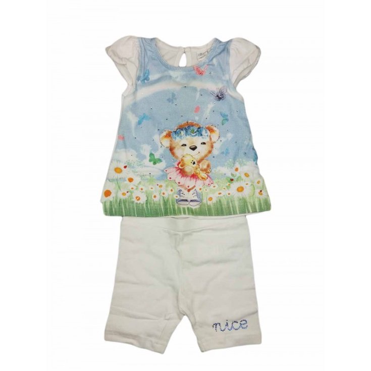 Completo maglia maglietta pantaloncino bimba neonatoEllepi bianco 3 m