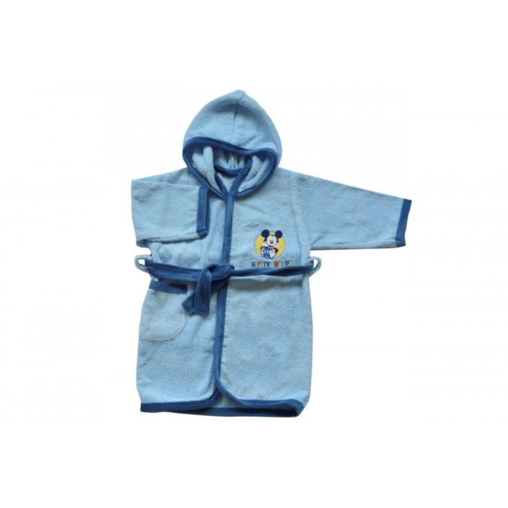 Accappatoio bimba spugna cotone neonato Ellepi Disney baby Mickey cielo 12 m