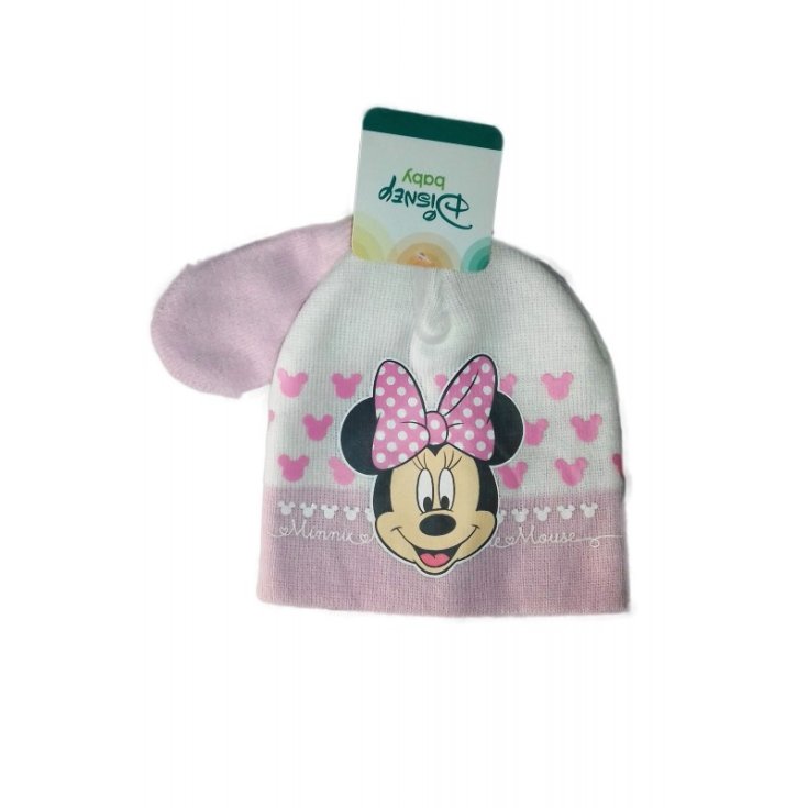 Set 2pz cappello muffole bimba Disney Minnie panna tg 50