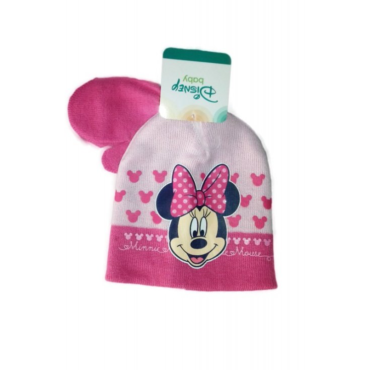 Set 2pz cappello muffole bimba Disney Minnie rosa tg 48