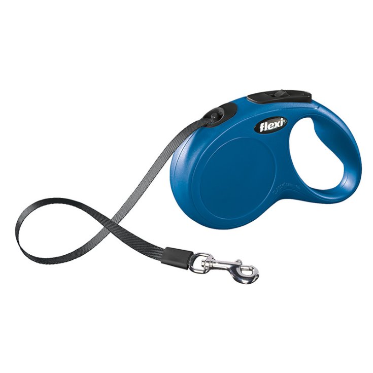Guinzaglio New Classic Blu con Fettuccia - 5 mt Taglia S