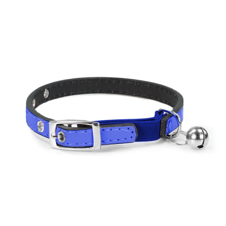 RECORD COLLARE GATTO IN SIMILPELLE BLU 1